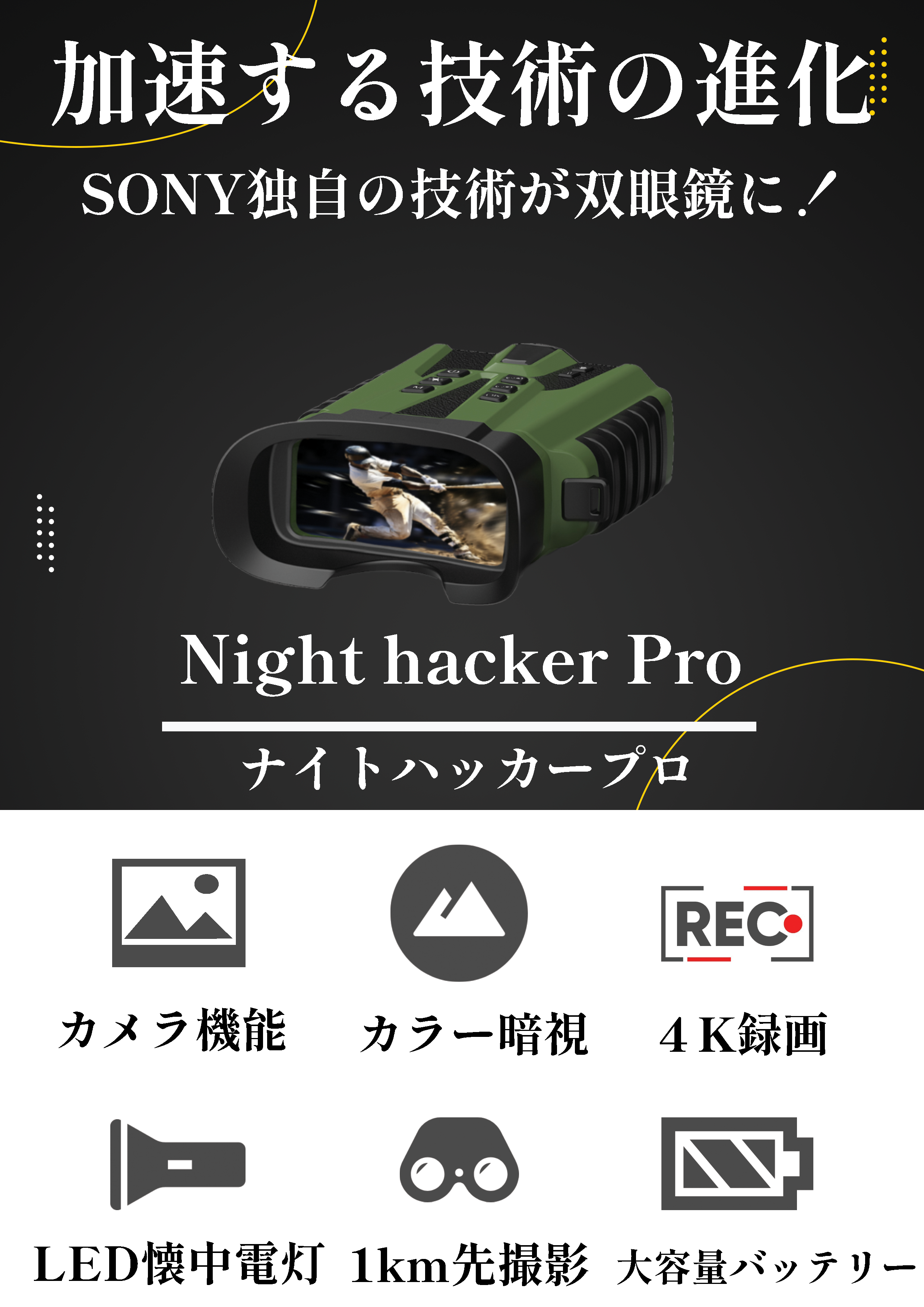夜が昼間になる！？SONY最新の技術を搭載！次世代デジタル双眼鏡が 